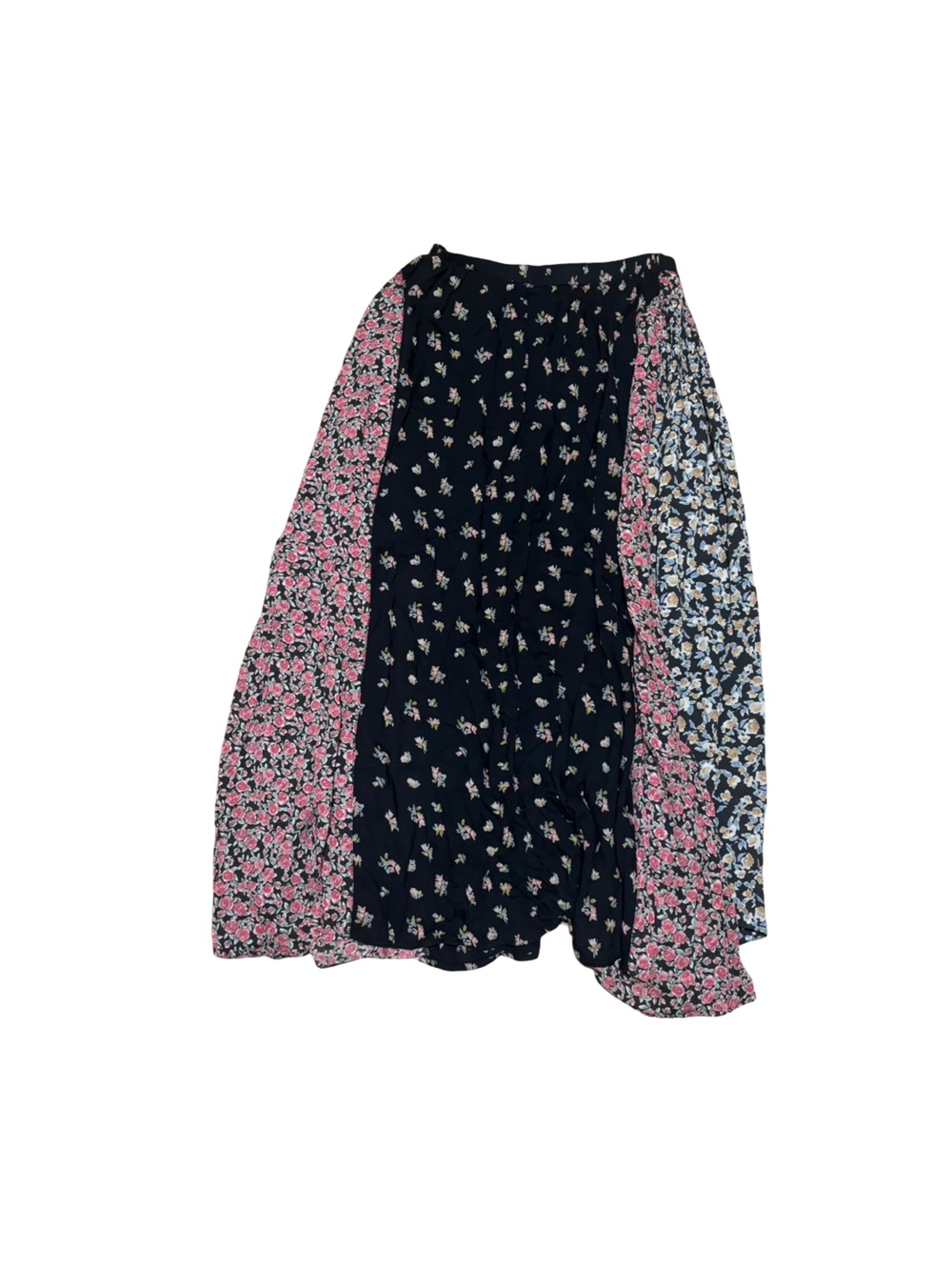 Free People Black Panel Floral Maxi Boho Cottagecore Prairie Maxi Skirt Small P - Picture 3 of 5